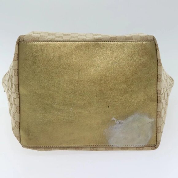 GUCCI GG Canvas Sherry Line Tote Bag Gold Pink Silver 131231 Auth ki5011 - Picture 7 of 16